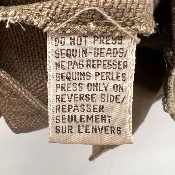 Mercedes &Ā Adrienne Vintageā100% Raw Silk Woven Blouse Embroidered Unique Sizeā8 - Picture 8 of 11